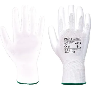 Pracovní oblečení PORTWEST Rukavice A129 na dlaň z PU POR-A129WHRXXL 2XL Bílá