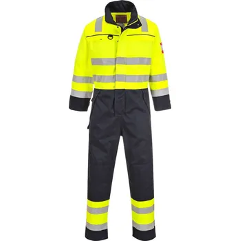 montérky PORTWEST Kombinéza Hi-Vis Multi-Norm FR60, reflexní POR-FR60YNRM M Žlutá/navy