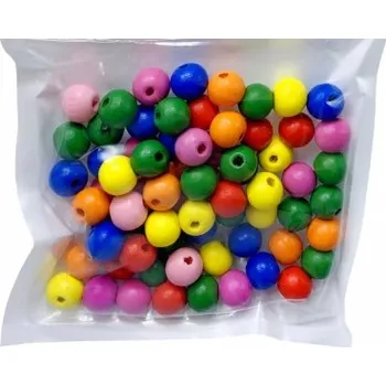 Dětské navlékací korálky Barevné korálky 10mm klasik - VÝHODNÉ BALENÍ 70KS