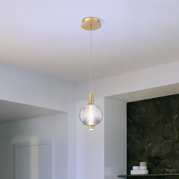 Quintiesse Závěsné světlo LED PALMAS, zlatá/kouřově šedá, Ø 15 cm, 1 žárovka, sklo zlatá kartáčovaná, kouřově šedá LED 12 W celkem - Doprava zdarma