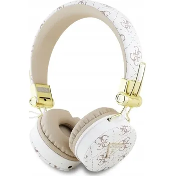 Sluchátka Guess Bluetooth sluchátka přes uši ENC bílá 4G Triangle Round Shape