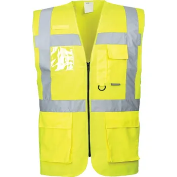 pracovní vesta PORTWEST Vesta Berlin S476, manažerská, reflexní POR-S476YER4XL Žlutá 4XL