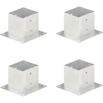 Plotový sloupek Patka na sloupek 4 ks pozinkovaný kov 141 mm - 8719883833743