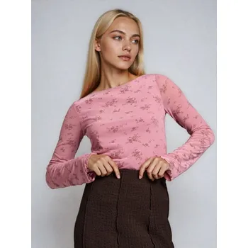 Dámská halenka Sinsay - Halenka se vzorem a ozdobním řasením - růžová - 559HC-38X - 559HC-38X-L