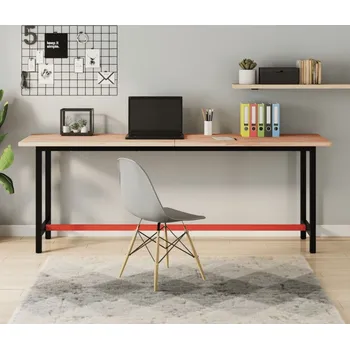 Dílenský stůl vidaXL Pracovní stůl 200 x 55 x 81,5 cm masivní bukové dřevo a kov [3188907]