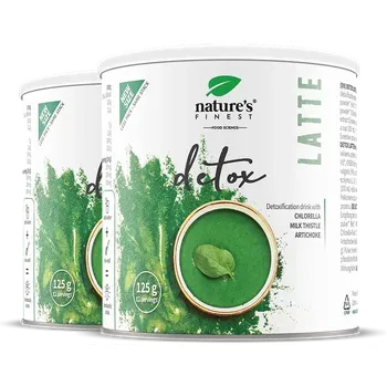 Nature's Finest Detox Latte 1+1 | superfood detox latte pro očistu těla | chlorella + ostropestřec + artyčok pro trávení, nadýmání a kontrolu hmotnosti