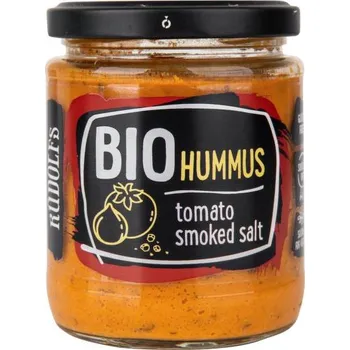 Rostlinná pomazánka RUDOLFS Hummus pomazánka cizrnová s rajčaty a uzenou solí BIO 230 g