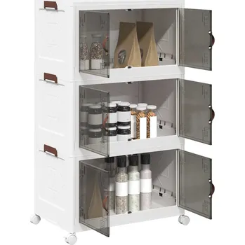 Úložný box Stohovatelný úložný box na kolečkách 3-patrový 75 L - 8721102959189