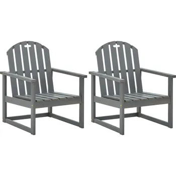 Zahradní křesla 2 ks šedé masivní akáciové dřevo - 8720286143520