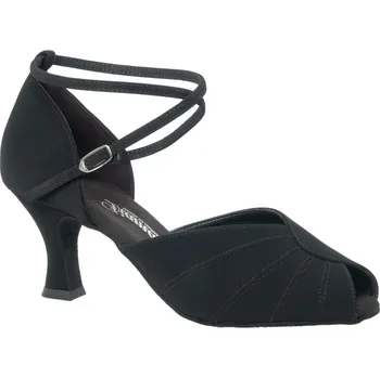 Dámské lodičky Dámské boty na latinu Diamant mod.027 černý nubuck F5 cm - -vyberte velikost-