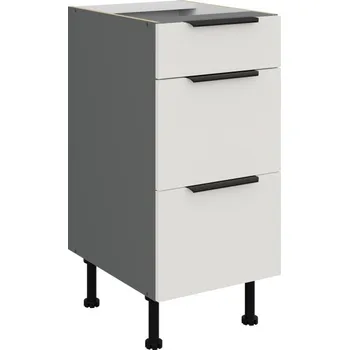 Kuchyňská skříňka Kuchyňská skříňka se šuplíky LUNARA - šířka 40 cm, bílá / antracit