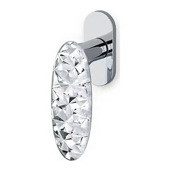 Okenní klika Okenní klika Olivari Crystal Diamond nízká rozeta Chrom leštěný / sklo transparent, Standardní klička s polohovačem