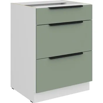 Kuchyňská skříňka Šuplíková skříňka LUNARA - šířka 60 cm, zelená / bílá