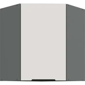 Kuchyňská skříňka Horní rohová skříňka LUNARA 1 - 60x60 cm, bílá / antracit