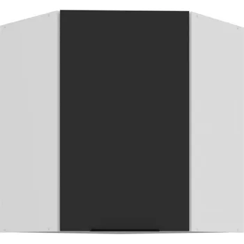Kuchyňská skříňka Horní rohová skříňka LUNARA 1 - 60x60 cm, černá / bílá
