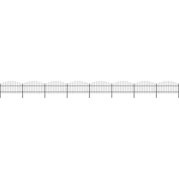 Zahradní plot s hroty ocel (1–1,25) x 13,6 m černý - 8719883714578