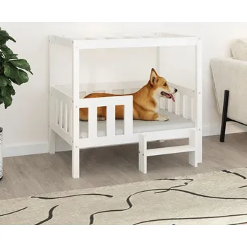 Pelíšek pro psa Pelíšek pro psy bílý 95,5x73,5x90 cm masivní borovice - 8720287208808