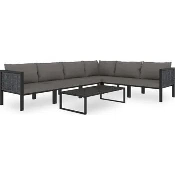 Zahradní sestava 7dílná zahradní sedací souprava s poduškami polyratan uhlová - 8719883994529