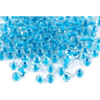 Rokajl 6/0 - 4 mm s průtahem, zářivé barvy, střední, 183B modrá azurová