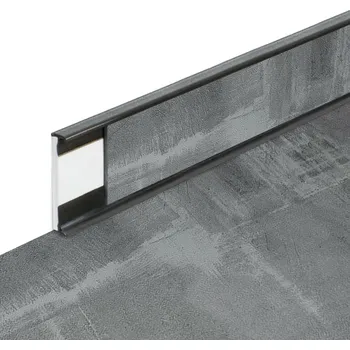 soklová lišta PVC vinylová soklová podlahová lišta Fortelock Business Viken deep night C001 graphite - 200 x 5,8 x 1,2 cm