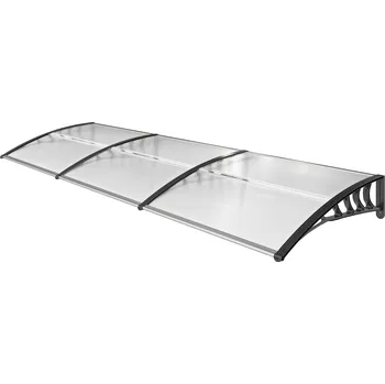 Stříška nad vchodové dveře Stříška Outsunny na vchodové dveře 90 x 295 cm, stříška s UV ochranou, stříška na vchodové dveře, ochrana proti slunci z polykarbonátu, ochrana proti dešti | Aosom