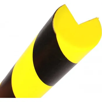 Stavební profil Černo-žlutá pěnová kulatá ochrana rohů zdí a stěn (L-profil) - 4 x 100 cm