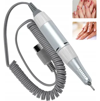 Rukojeť pro frézku na hybridní manikúru, tichá, lehká, bílo-stříbrná