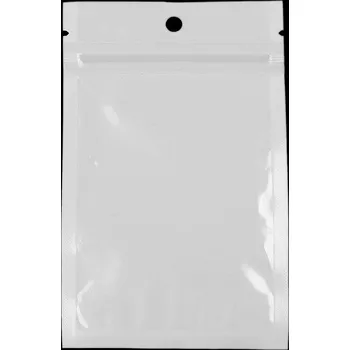 Sáček na potraviny Uzavíratelný sáček se závěsem 8x13 cm jedna strana průhledná Varianta: bílá transparent, Balení: 17000 ks