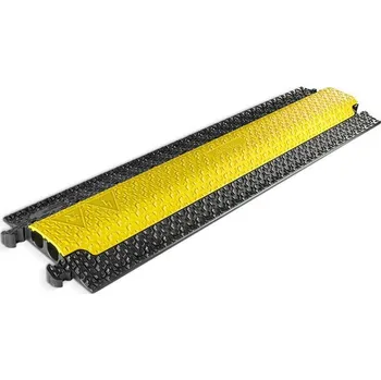 kabelová chránička Černo-žlutý plastový kabelový most s víkem DEFENDER MICRO 2 - 100,5 x 27,3 x 4,5 cm