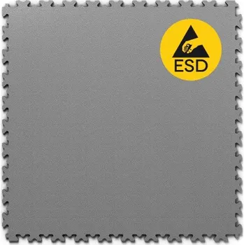 vinylová podlaha Šedá PVC vinylová zátěžová dlažba Fortelock Industry ESD - 51 x 51 x 0,7 cm