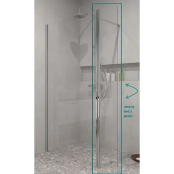 BESCO Boční otočný panel ECO-N CHROM Pevná stěna - 30 cm BCEXON30