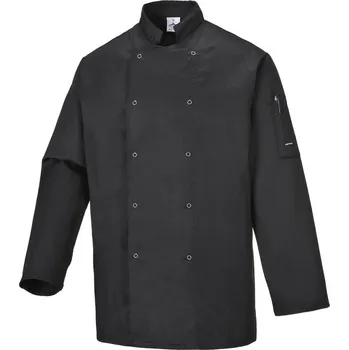 Pracovní zástěra PORTWEST Rondon Suffolk Chefs C833, dlouhý rukáv POR-C833BKRXXL 2XL Černá