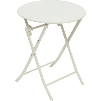 Zahradní stůl Kovový skládací stůl SUNNY ø 60 cm (ivory)