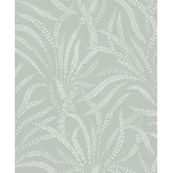 Tapeta ZELENÁ TAPETA S BÍLÝM ROSTLINNÝM MOTIVEM RUSTIKÁLNÍ VINYLOVÁ TAPETA