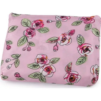 Skládací nákupní taška se zipem 39x40 cm, velké, 51 růžová sv. růže