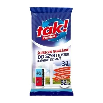 Utěrka Vlhčené ubrousky plastové Tak v balení po 32 ks bílé