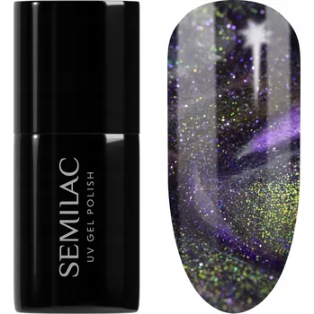 Přípravek na nehty Semilac Hybridní lak na nehty Cyber Violet 825 Fialový s částečkami 7 ml