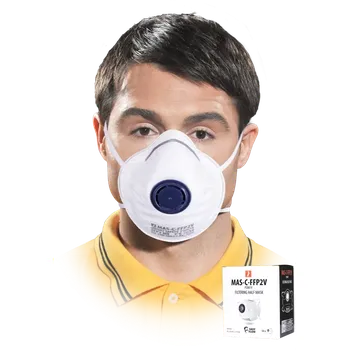 Plynová maska Reis MAS C FFP2V Protiprachová polomaska s ventilem 10 ks