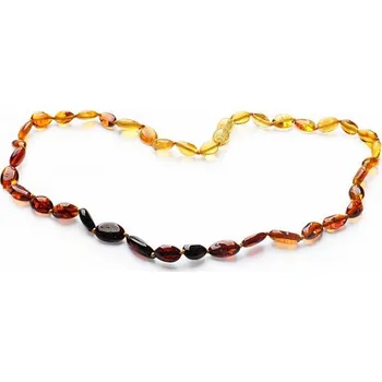 Náhrdelník Jantarový náhrdelník Rainbow multicolor extra plochý délka cca 45 cm