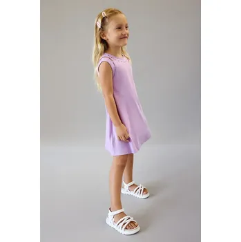Dívčí šaty Dětské bavlněné šaty Mayoral 3938.6K.Mini.PPY2 fialová 40X, vel. 140