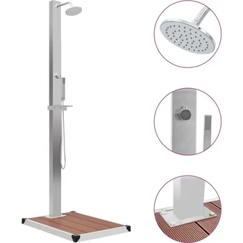 Zahradní sprcha Zahradní sprcha s vaničkou WPC nerezová ocel IM_3051285