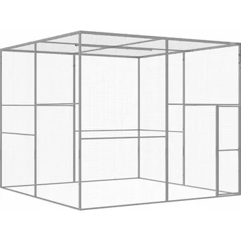Klec pro kočky 3 x 3 x 2,5 m pozinkovaná ocel - 8719883885858