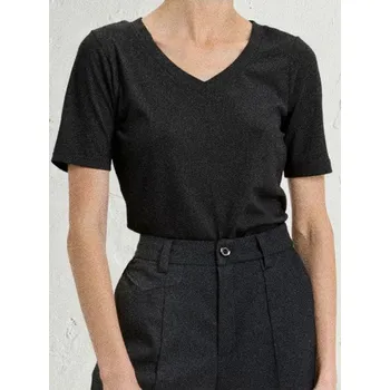 Dámské tričko Sinsay - Tričko s výstřihem ve tvaru v - černá - 512EU-99X - 512EU-99X-S-3