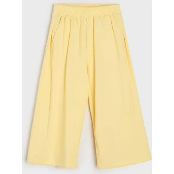 Sinsay - Teplákové kalhoty wide leg s fleecem - žlutá - 663IQ-10X - 663IQ-10X-128
