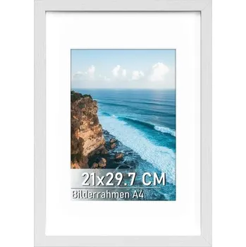 Rám na obraz Rám na obraz A4 (21 x 29,7 cm), bílý rám na obraz A4 s akrylovým sklem pro fotogalerie, rám pro