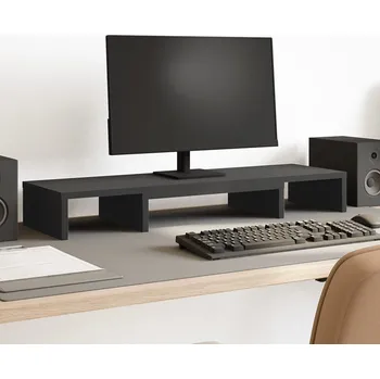 Držák monitoru Stojan na monitor černý 80 x 24 x 10,5 cm kompozitní dřevo - 8721158389237