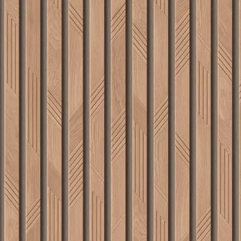 Tapeta TAPETA NA ZEĎ IMITACE LAMEL DŘEVĚNÝ 3D EFEKT VINYLOVÁ NA VLIESU