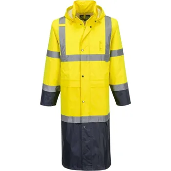 Pláštěnka PORTWEST Plášť H446 Hi-Vis Contrast Raincoat 122cm, do deště, reflexní POR-H446YNR6XL Žlutá/navy 6XL