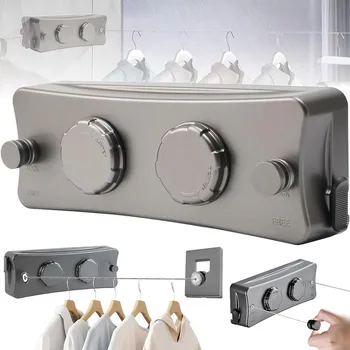 VYSOUVACÍ SUŠÁK NA PRÁDLO NEVIDITELNÝ DVOJITÁ ŠŇŮRA NA PRÁDLO 2 x 5,1 M