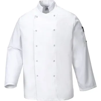 Pracovní zástěra PORTWEST Rondon Suffolk Chefs C833, dlouhý rukáv POR-C833WHRXS Bílá XS
